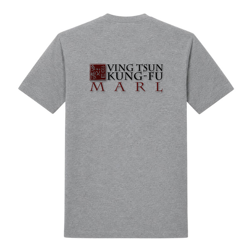 Trainings-T-Shirt-Marl - Premium Organic Shirt - grey melange - Rueckseite