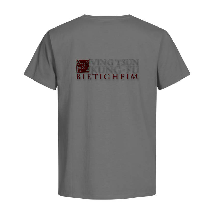 Trainings-T-Shirt Bietigheim - Premium Organic Shirt - steel gray - Rueckseite